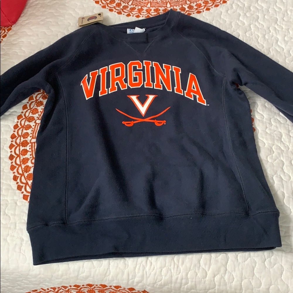 UVA CHAMPION REVERSE WEAVE CREW NECK SWEATSHIRT